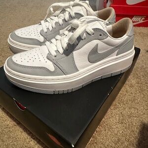 Nike Jordans Gray and White platform